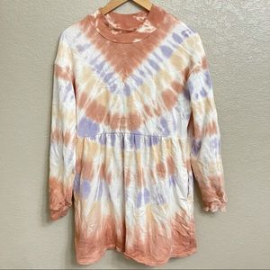 Wild fable tie dye long sleeve mock neck dress xs